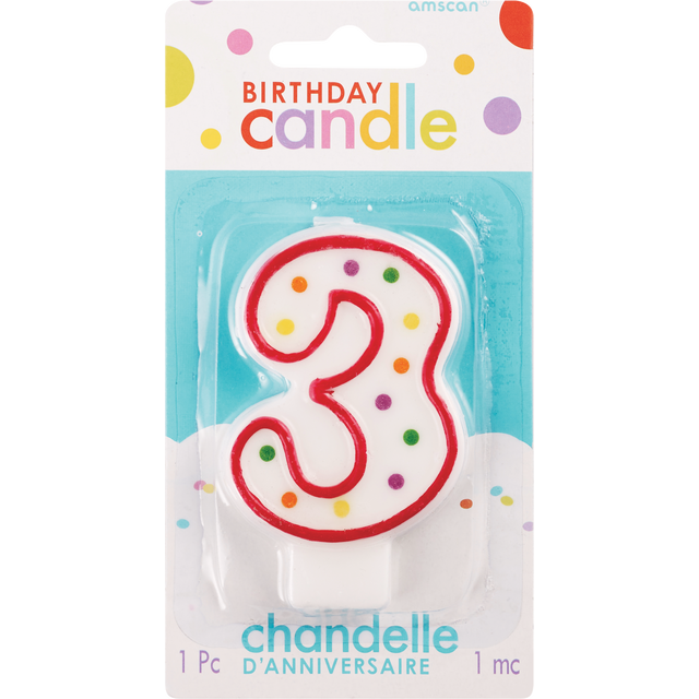 slide 1 of 1, amscan Birthday Candle 3, 1 ct