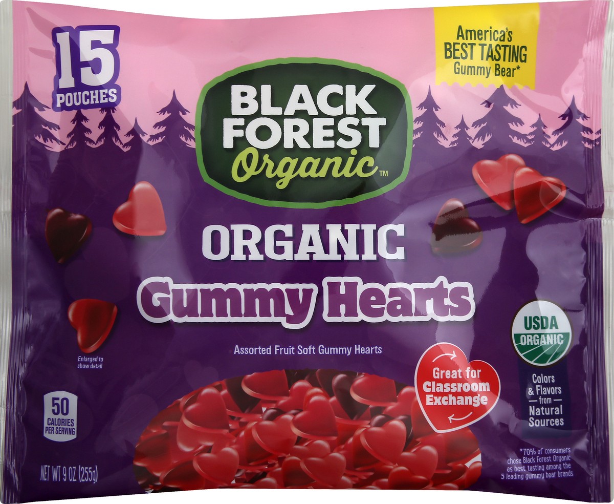 slide 7 of 8, Black Forest Organic Gummi Hearts, 9 oz