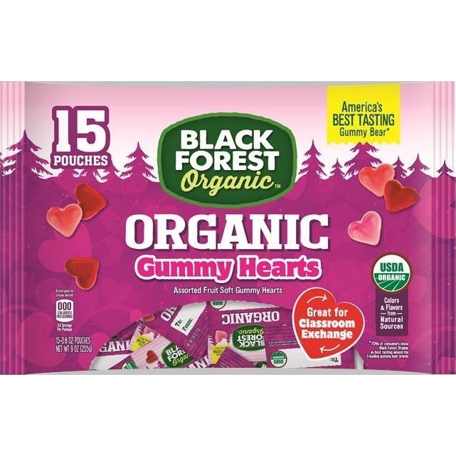 slide 1 of 8, Black Forest Organic Gummi Hearts, 9 oz