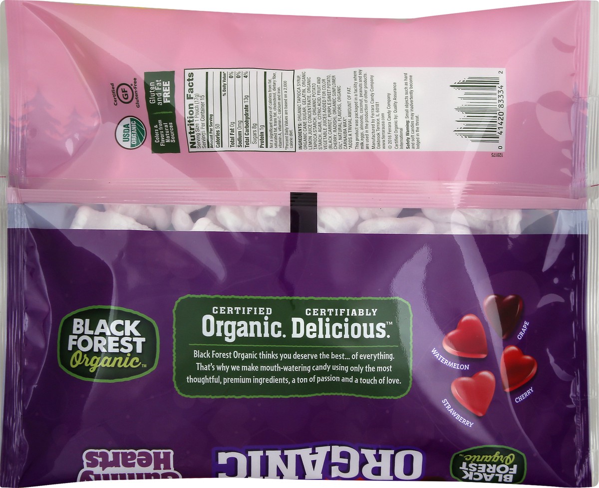 slide 8 of 8, Black Forest Organic Gummi Hearts, 9 oz