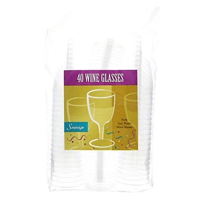 slide 1 of 1, Maryland Plastics Sovereign Clear Wine Glass, 40 ct