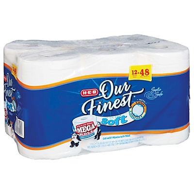 slide 1 of 1, H-E-B Our Finest Ultra Soft Toilet Paper, 12 ct