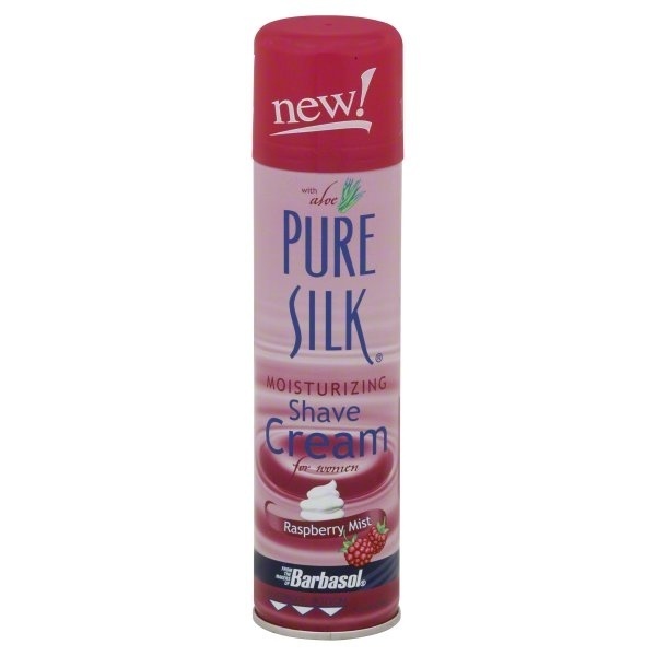 slide 1 of 1, Pure Silk Moisturizing Shave Cream with Aloe for Women, Raspberry Mist, 9.5 oz