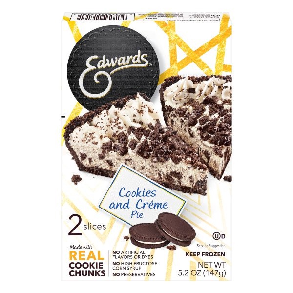 slide 1 of 11, Edwards Singles Desserts Cookies and Crème Pie Slices 2Pk, 0.33 lb