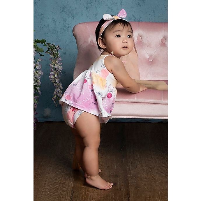 slide 5 of 6, Kidding Around Baby Girls dress romper & Headband, 1 ct