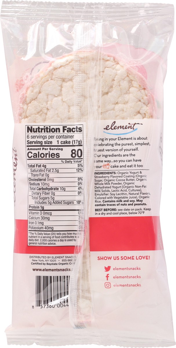 slide 2 of 13, Element Organic Strawberry 'N' Cream Dipped Rice Cakes 3.5 oz, 3.5 oz