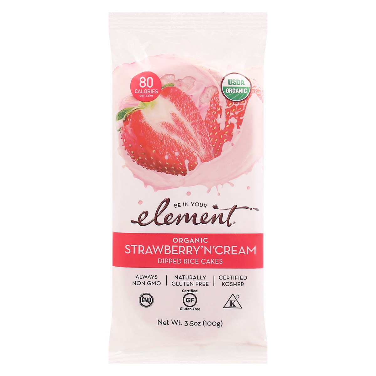 slide 12 of 13, Element Organic Strawberry 'N' Cream Dipped Rice Cakes 3.5 oz, 3.5 oz