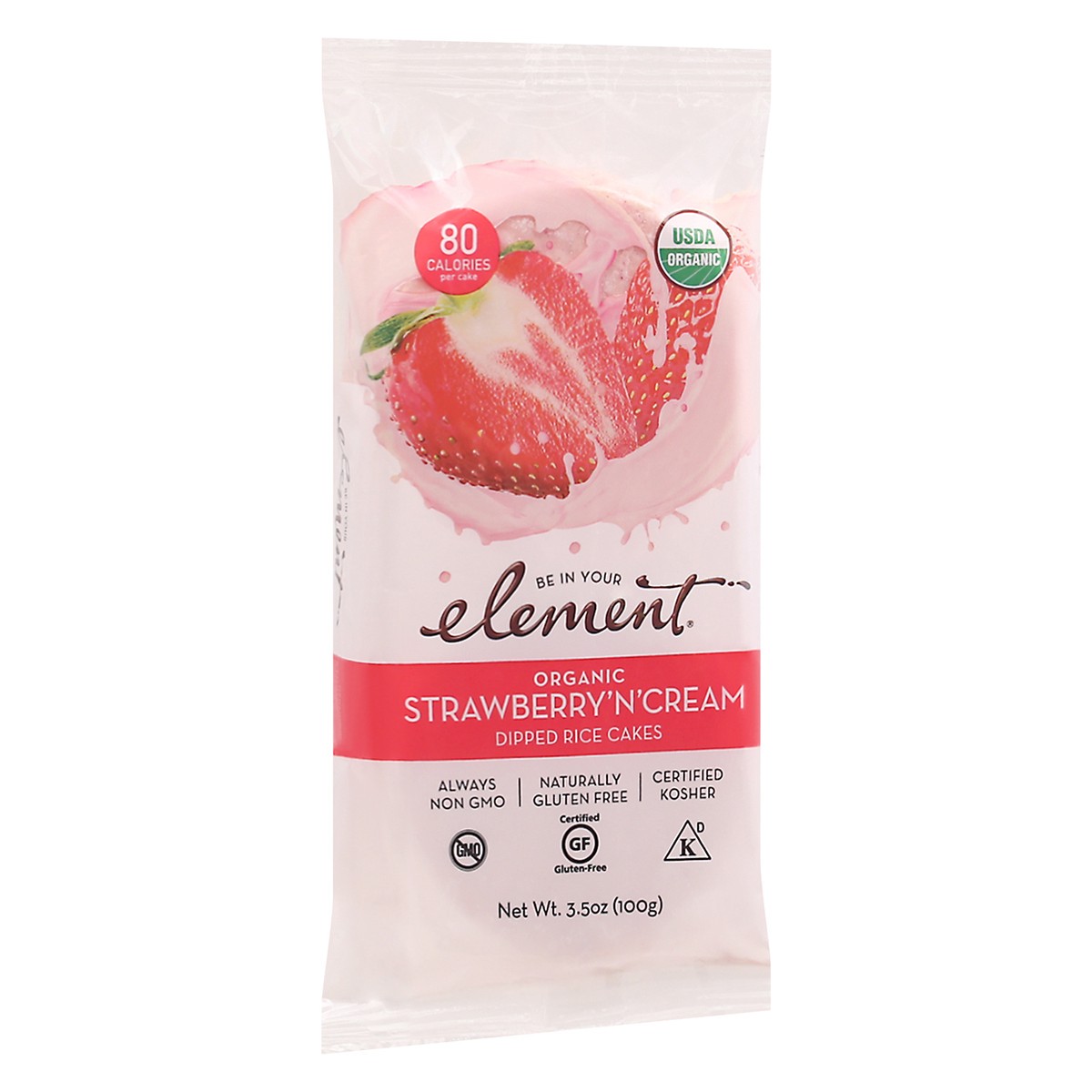 slide 13 of 13, Element Organic Strawberry 'N' Cream Dipped Rice Cakes 3.5 oz, 3.5 oz