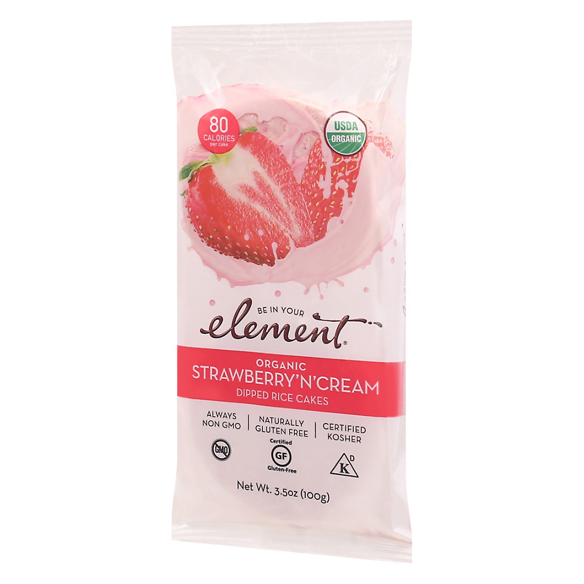 slide 7 of 13, Element Organic Strawberry 'N' Cream Dipped Rice Cakes 3.5 oz, 3.5 oz