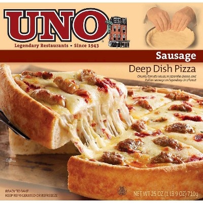 slide 1 of 1, Uno Deep Dish Sausage Pizza, 25 oz