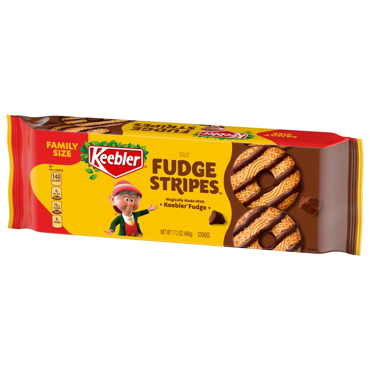slide 2 of 4, Keebler Sealed Fudge Stripes Cookies Family Size 17.3 oz, 17.3 oz