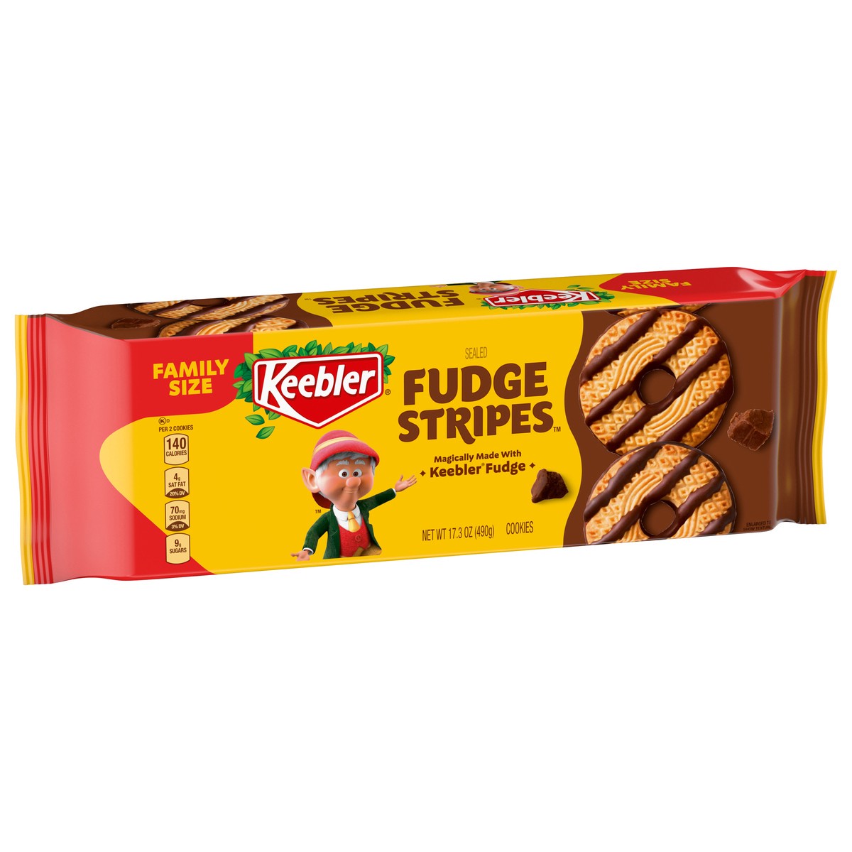 slide 3 of 4, Keebler Sealed Fudge Stripes Cookies Family Size 17.3 oz, 17.3 oz