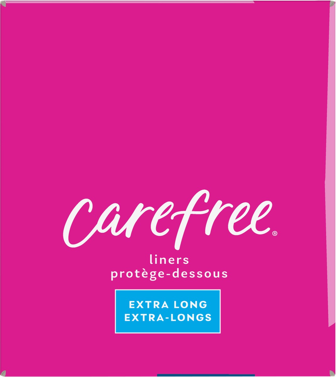 slide 2 of 7, Carefree Panty Liners Extra Long Extra Heavy Super Absorbency Unscented, 100 ct