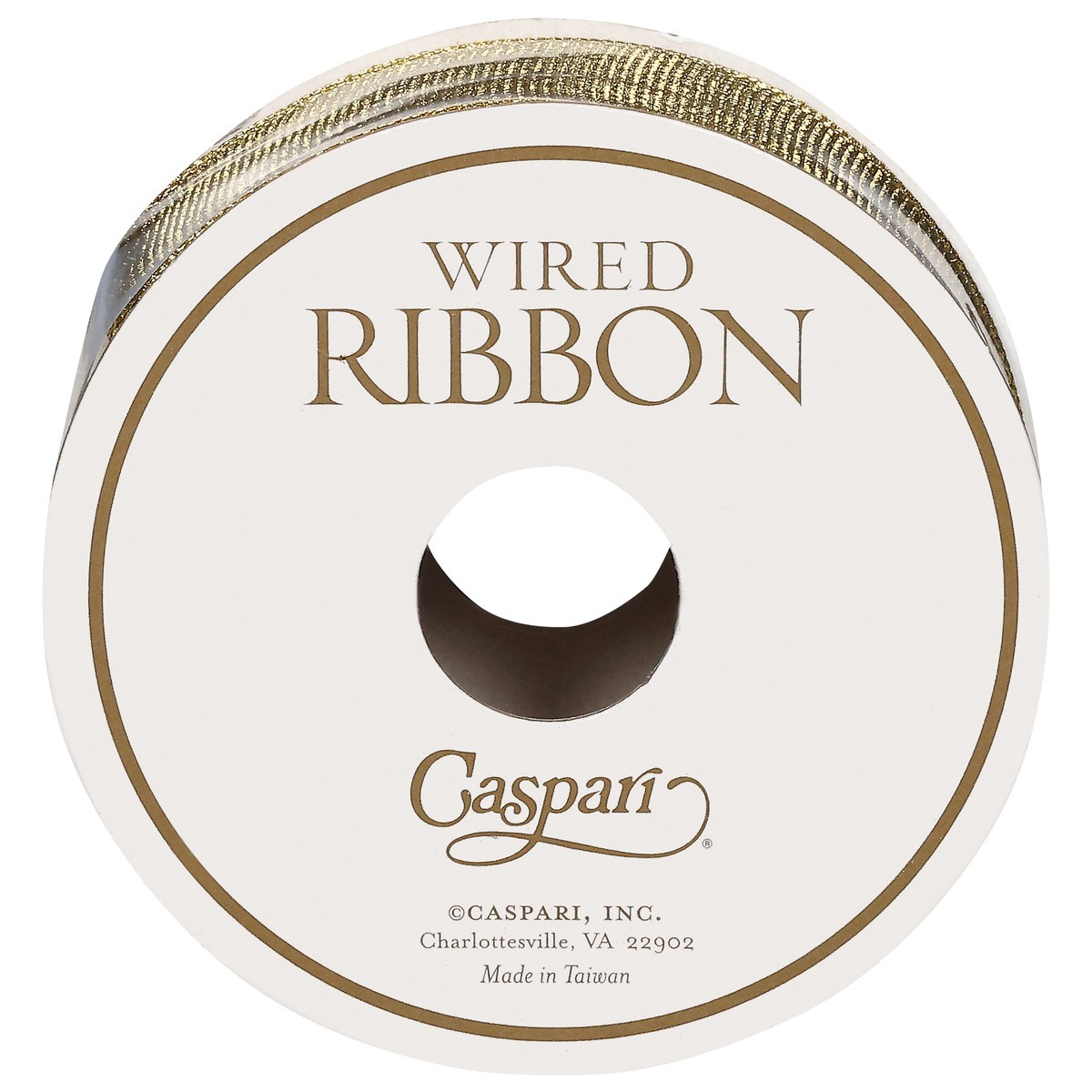 slide 4 of 4, Caspari Gold Metallic Grosgrain Wired Ribbon 1 ea, 1 ct