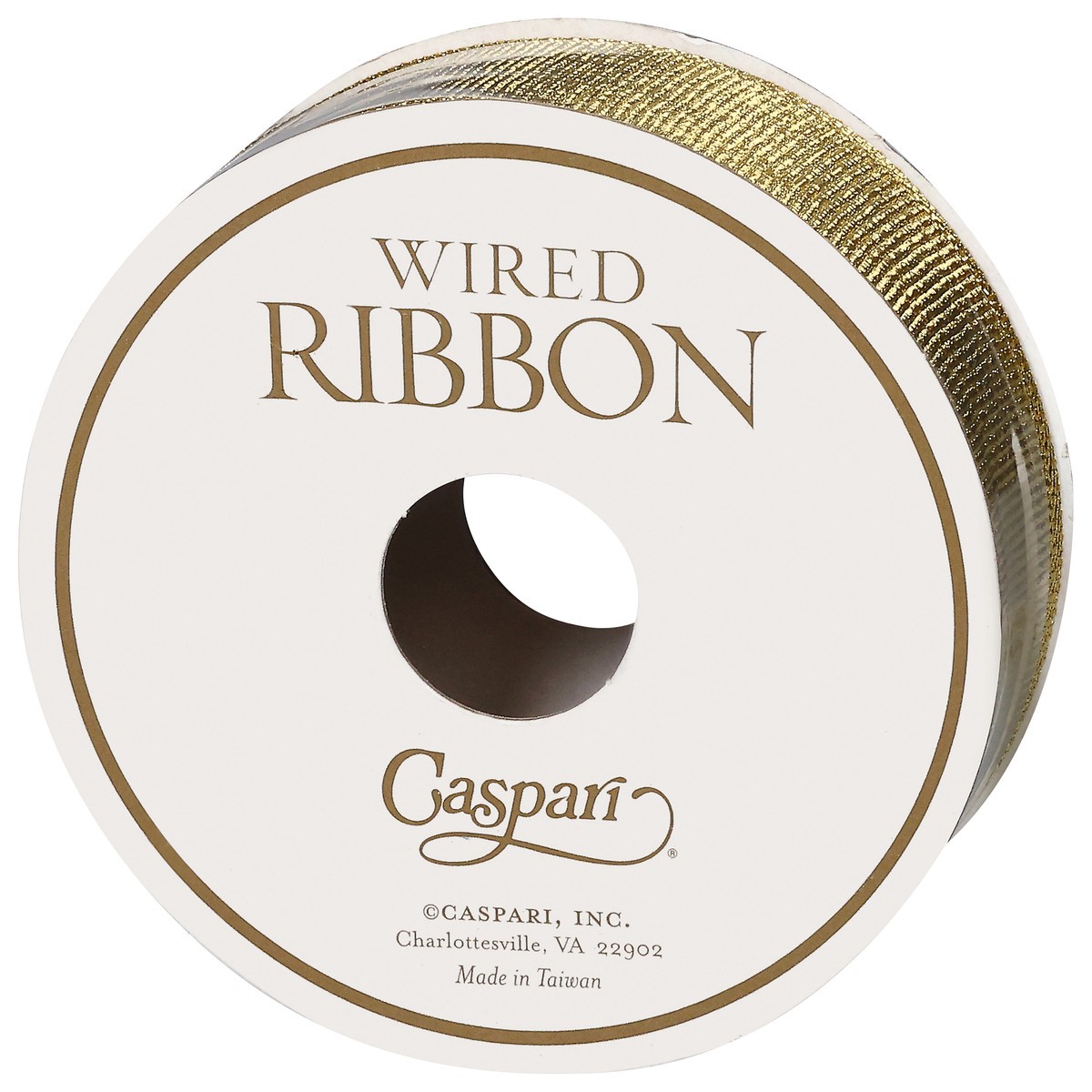 slide 3 of 4, Caspari Gold Metallic Grosgrain Wired Ribbon 1 ea, 1 ct