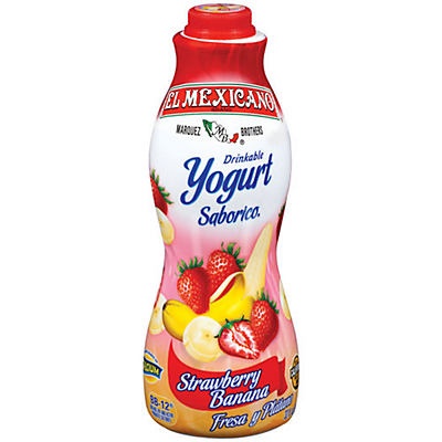 slide 1 of 1, El Mexicano Strawberry Banana Drinkable Yogurt, 32 fl oz