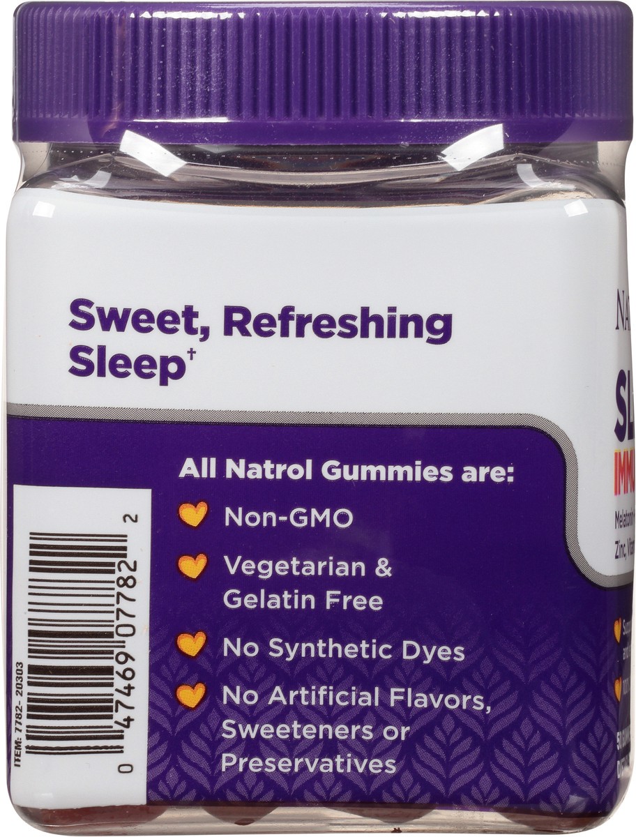 slide 9 of 9, Natrol Kids Sleep+ Immune Health, Drug Free Sleep Aid and Immunity Support, Dietary Supplement, Melatonin, Zinc, Vitamin C and D, Elderberry, 50 Berry Flavored Gummies, 50 ct