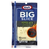 slide 1 of 1, Kraft Cheese Natural Slices Big Slice Pepper Jack, 8 oz