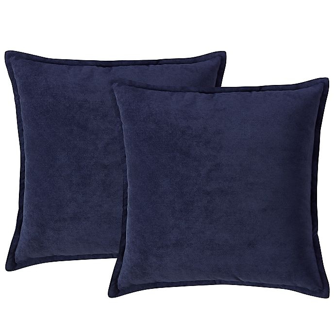 slide 1 of 1, Morgan Home ChenilleSquare Throw Pillows - Navy, 2 ct