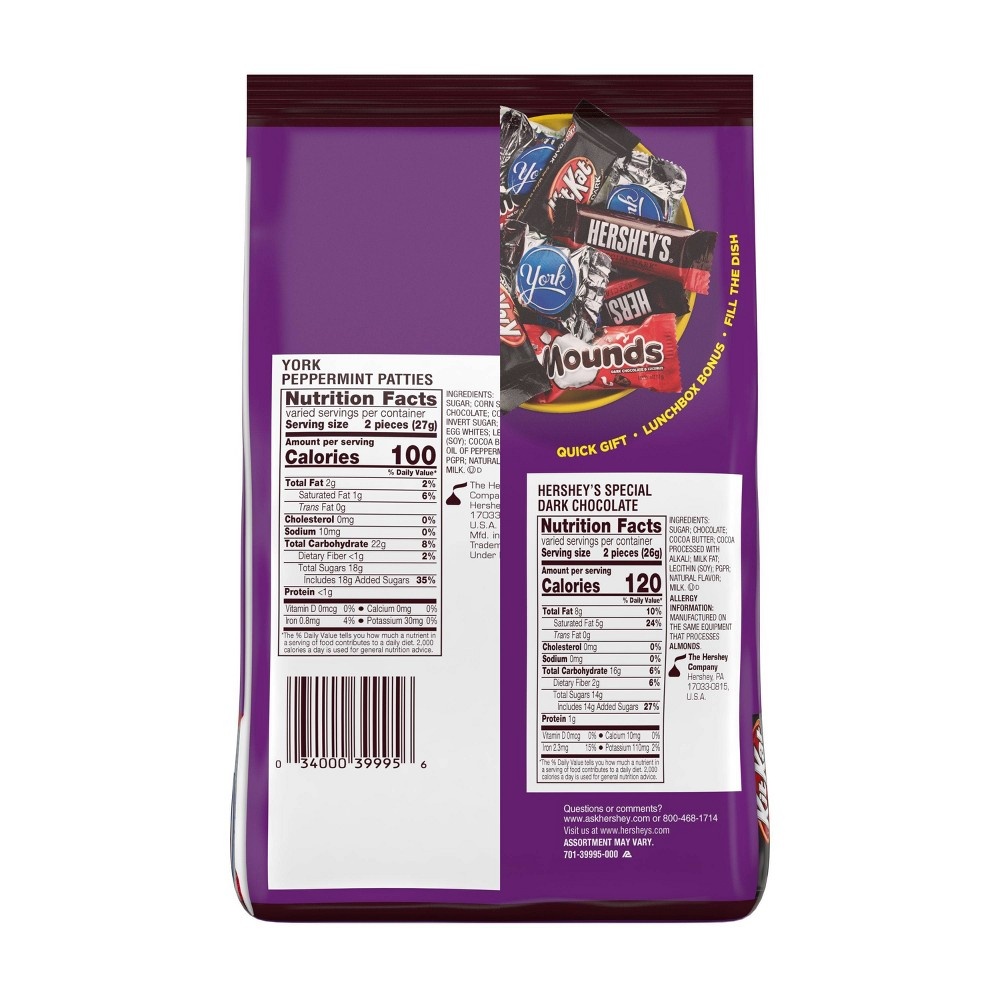 slide 3 of 3, Hershey's Dark Chocolate Lovers Candy Assortment Snack Size Party Pack, 32.89 oz