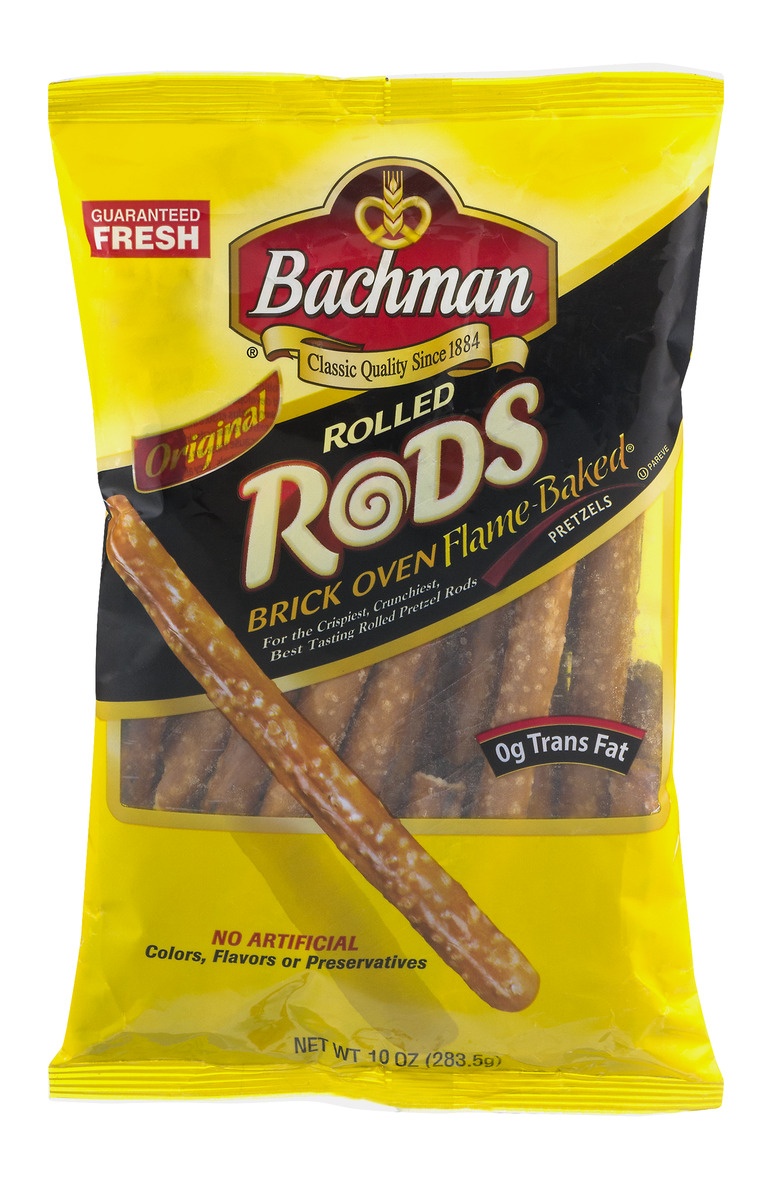 slide 1 of 9, Bachman Pretzel Rods Baked, 10 oz