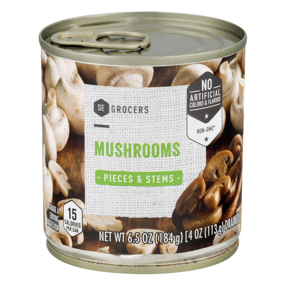 slide 1 of 1, SE Grocers Mushrooms Pieces & Stems, 4 oz