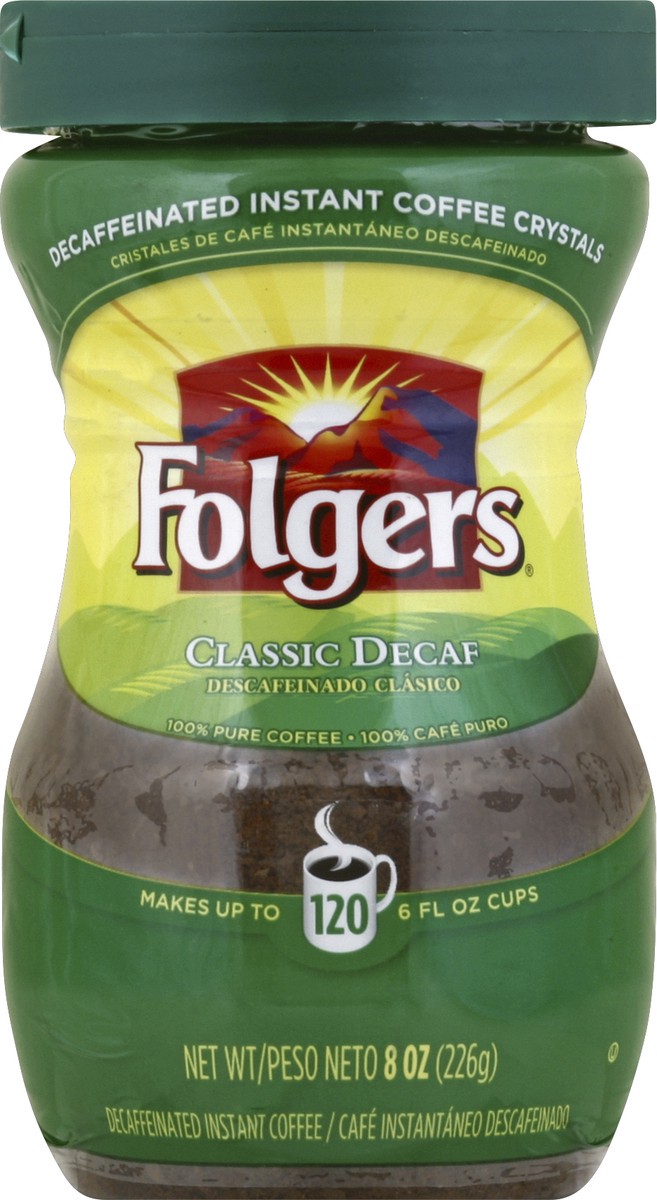 slide 1 of 6, Folgers Classic Medium Roast Instant Coffee - Decaf - 8oz, 8 oz