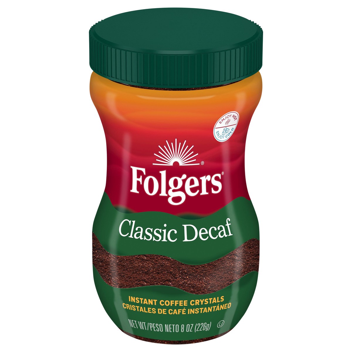 slide 1 of 6, Folgers Classic Decaf Instant Coffee, 8 oz