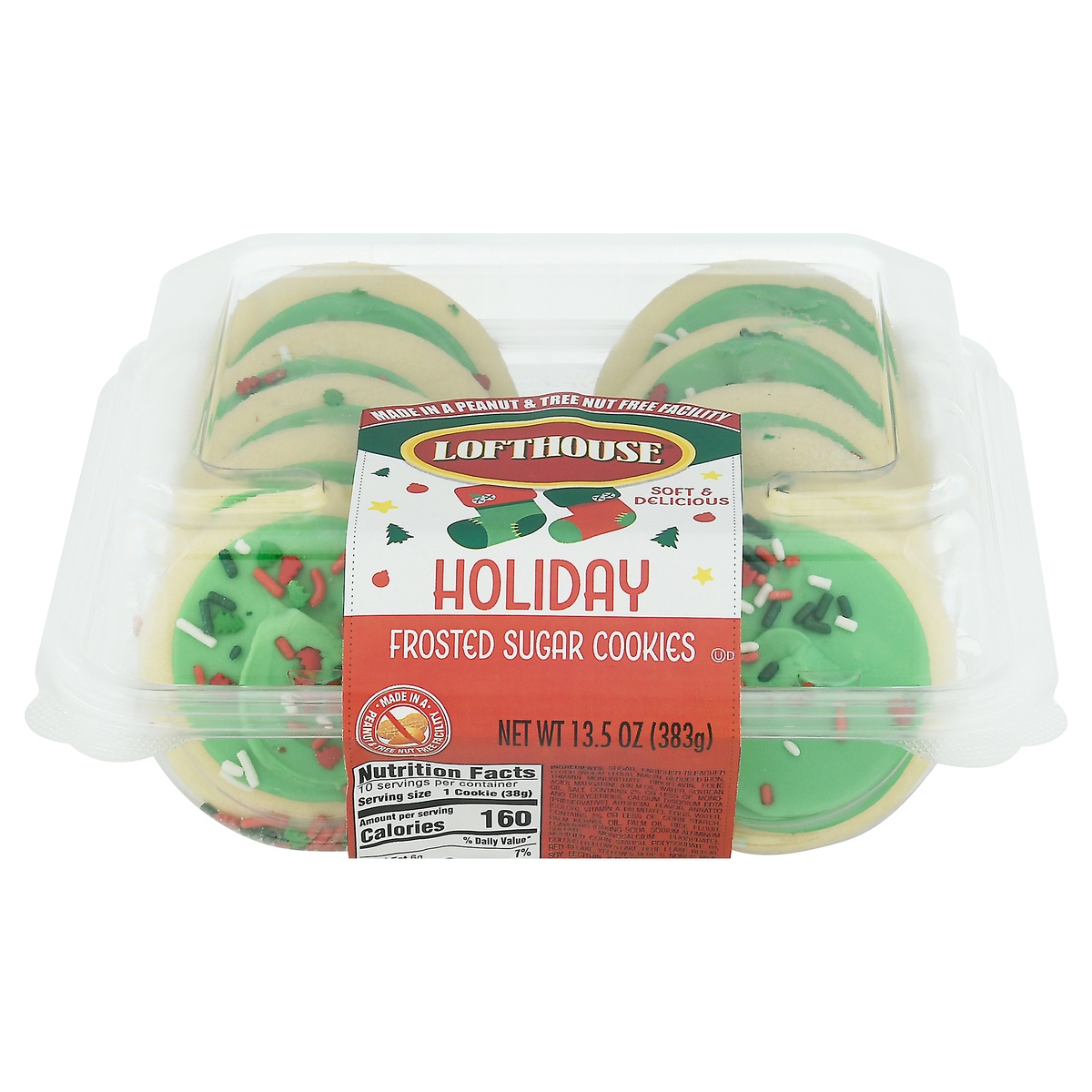 slide 1 of 1, Lofthouse Holiday Frosted Sugar Cookies 13.5 oz, 13.5 oz