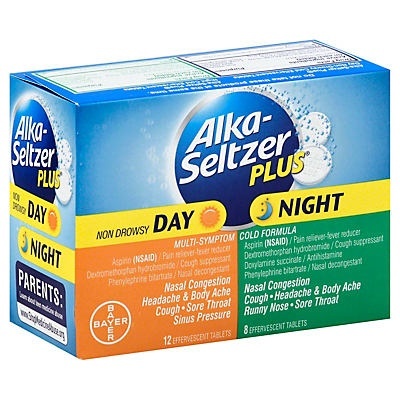 slide 1 of 1, Alka-Seltzer Plus Day & Night Multi-Symptom Cold Formula Effervescent Tablets, 20 ct