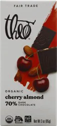 Theo Chocolate Organic Cherry & Almond Dark Chocolate Bar - 3 oz