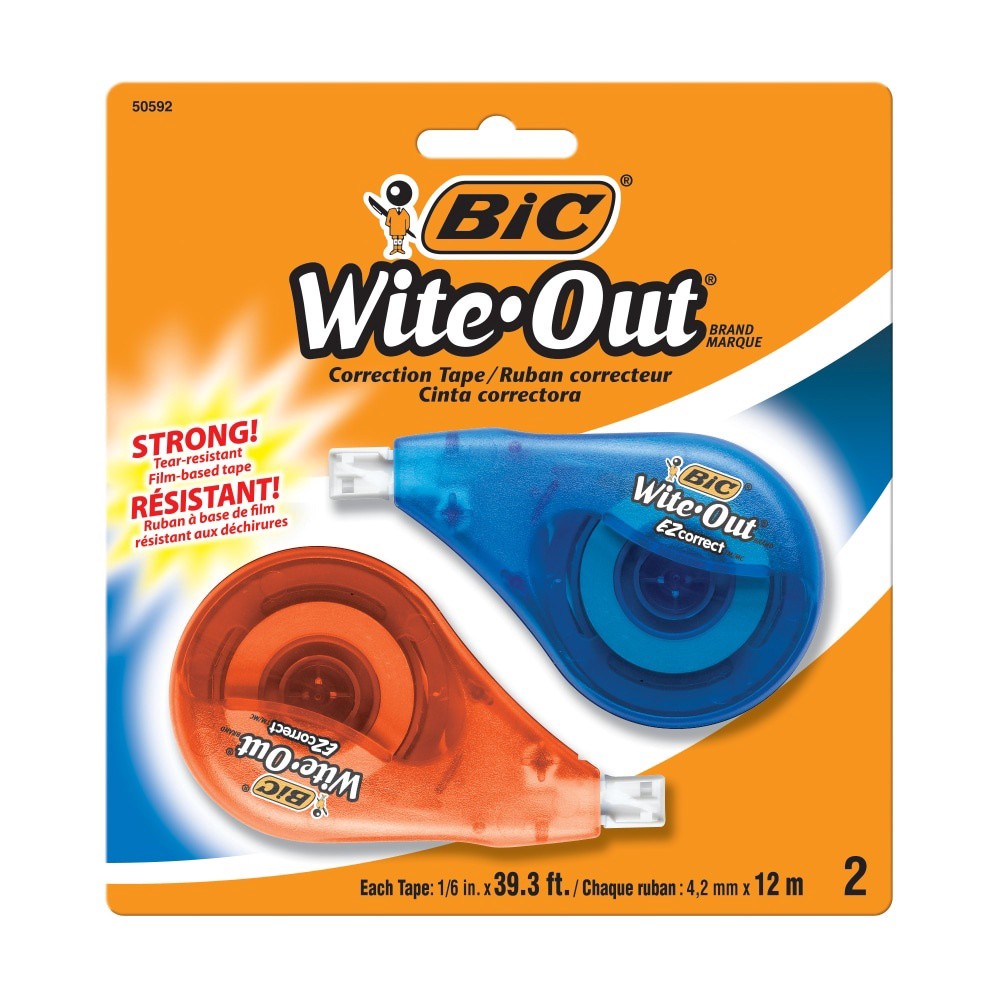 slide 1 of 1, BIC Wite-Out Correction Tape 2 ea, 2 ct