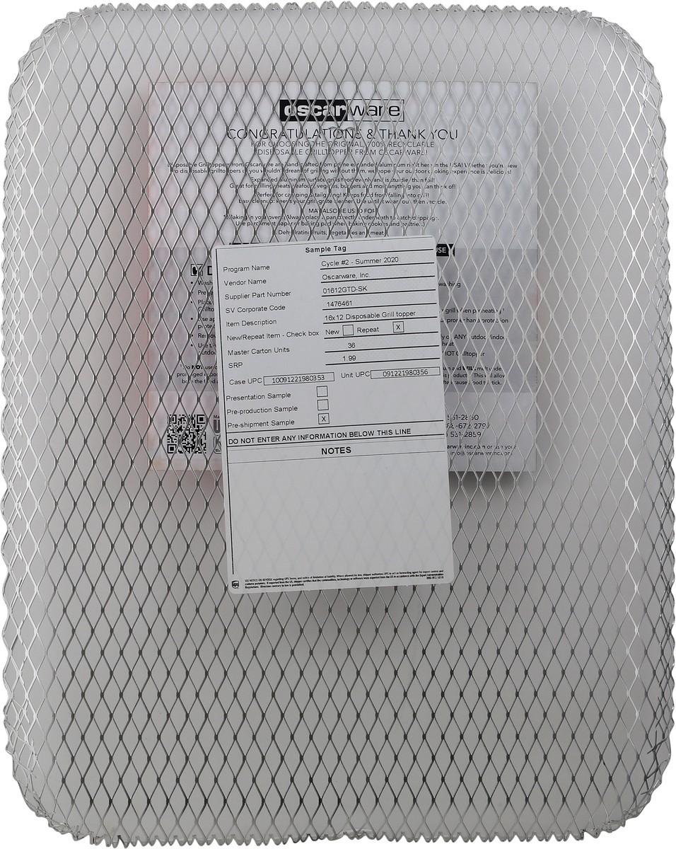 slide 5 of 6, Oscarware Disposable Grill Toppers, 1 ct
