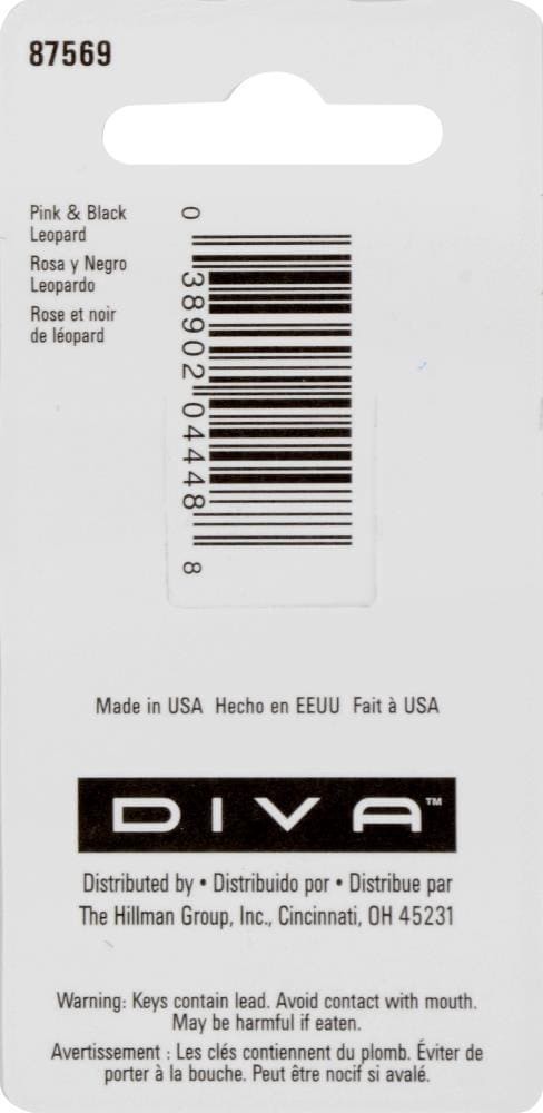 slide 2 of 4, The Hillman Group Diva Metallic Leopard Key Blank - Pink, 1 ct