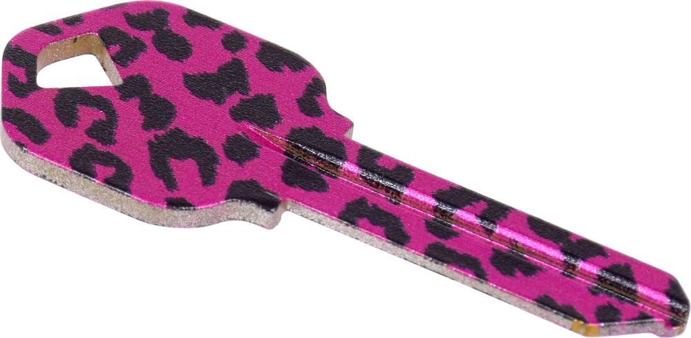 slide 4 of 4, The Hillman Group Diva Metallic Leopard Key Blank - Pink, 1 ct