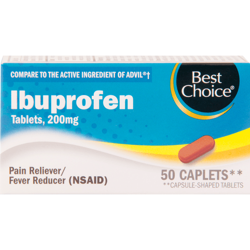 slide 1 of 1, Best Choice Ibuprofen Caplets, 50 ct