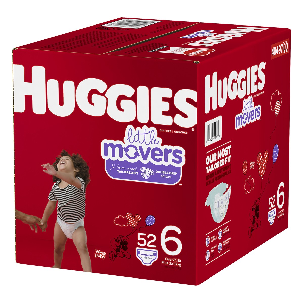 slide 3 of 9, Huggies Little Movers Diapers - Size 6, 52 ct