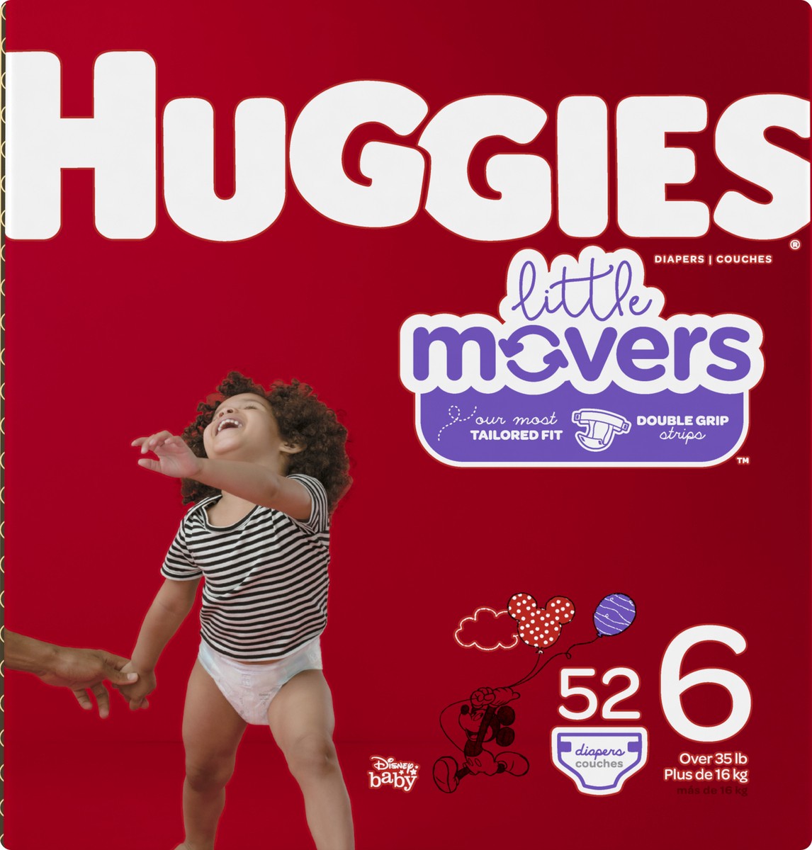 slide 6 of 9, Huggies Little Movers Diapers - Size 6, 52 ct