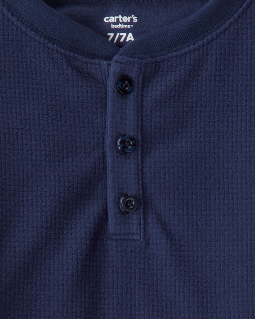 slide 2 of 2, Carter's Carters Boys Plaid Fleece Loose Fit 2-Piece Pajamas Navy 5, 2 pc