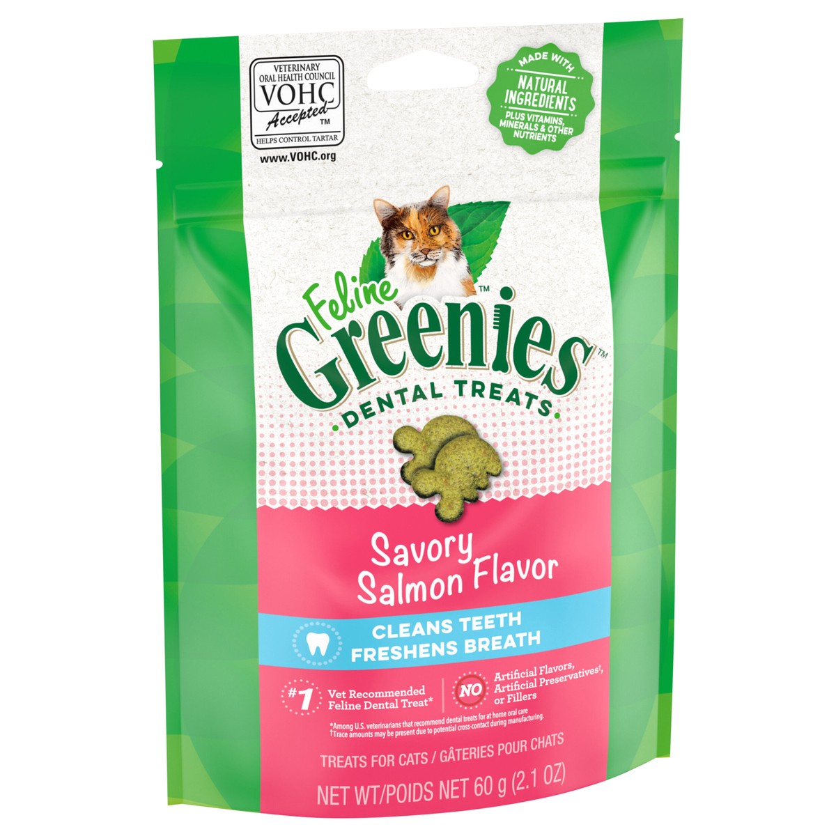 slide 4 of 9, Greenies Dental Cat Treats Savory Salmon - 2.1oz, 2.1 oz