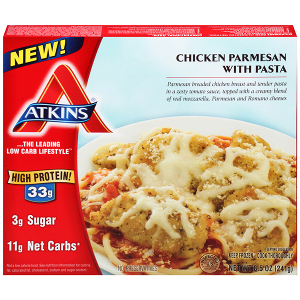 slide 1 of 1, Atkins Chicken Parmesan with Pasta, 8.5 oz