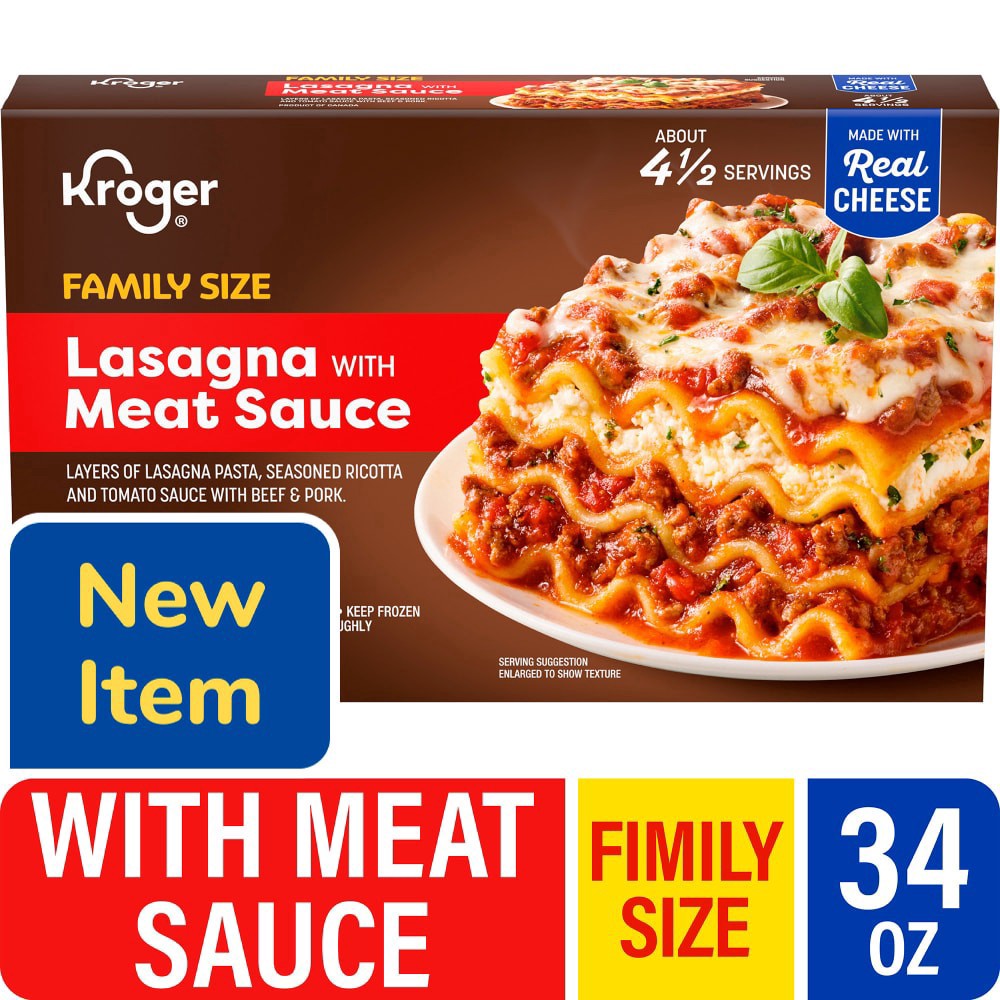 slide 1 of 1, Kroger® Lasagna with Meat Sauce Family Size, 34 oz