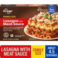 Kroger Lasagna with Meat Sauce Family Size