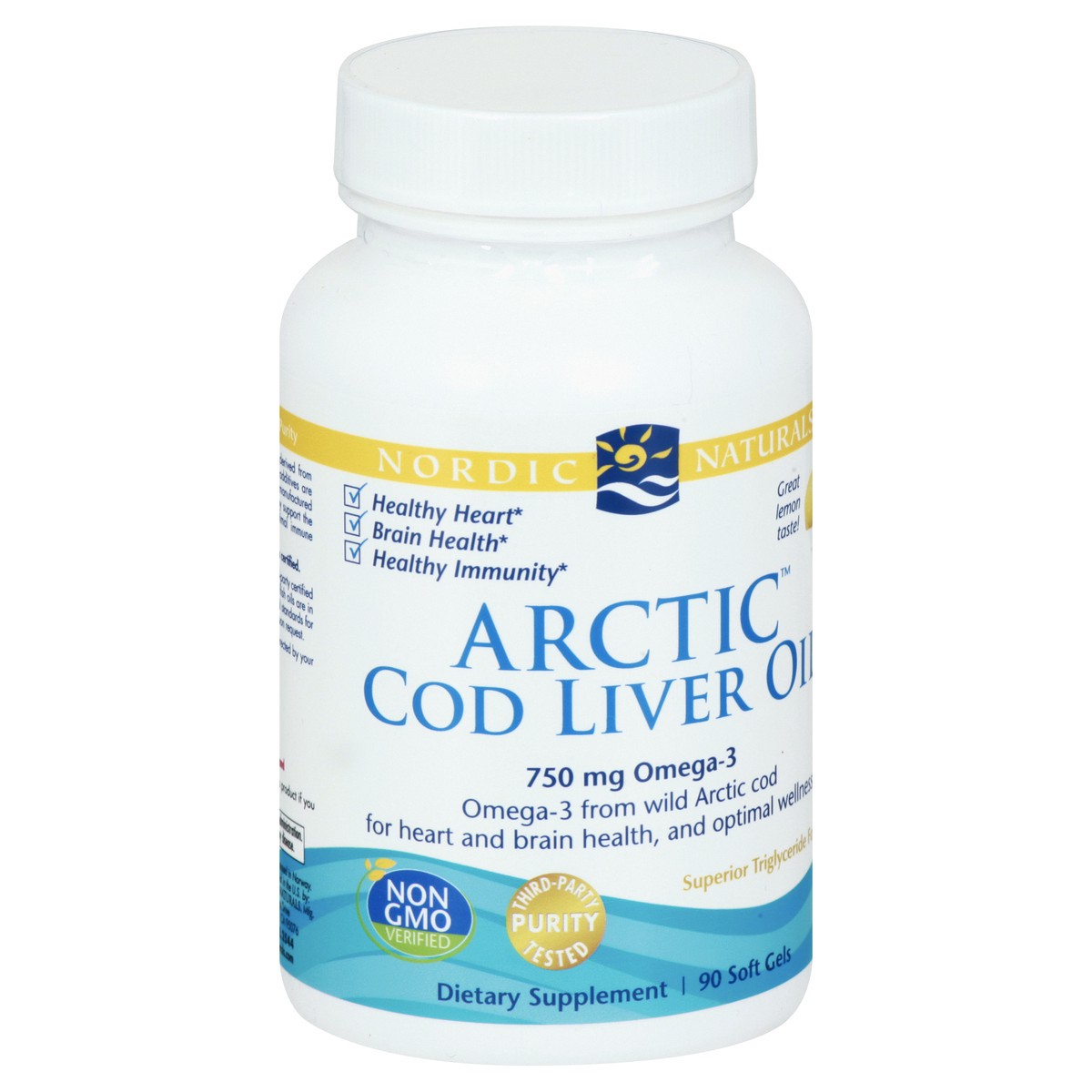 slide 12 of 12, Nordic Naturals Arctic Cod Liver Oil Omega-3 Lemon Flavor, 90 ct