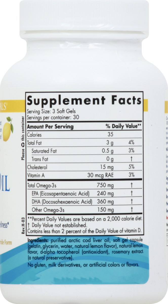 slide 6 of 12, Nordic Naturals Arctic Cod Liver Oil Omega-3 Lemon Flavor, 90 ct