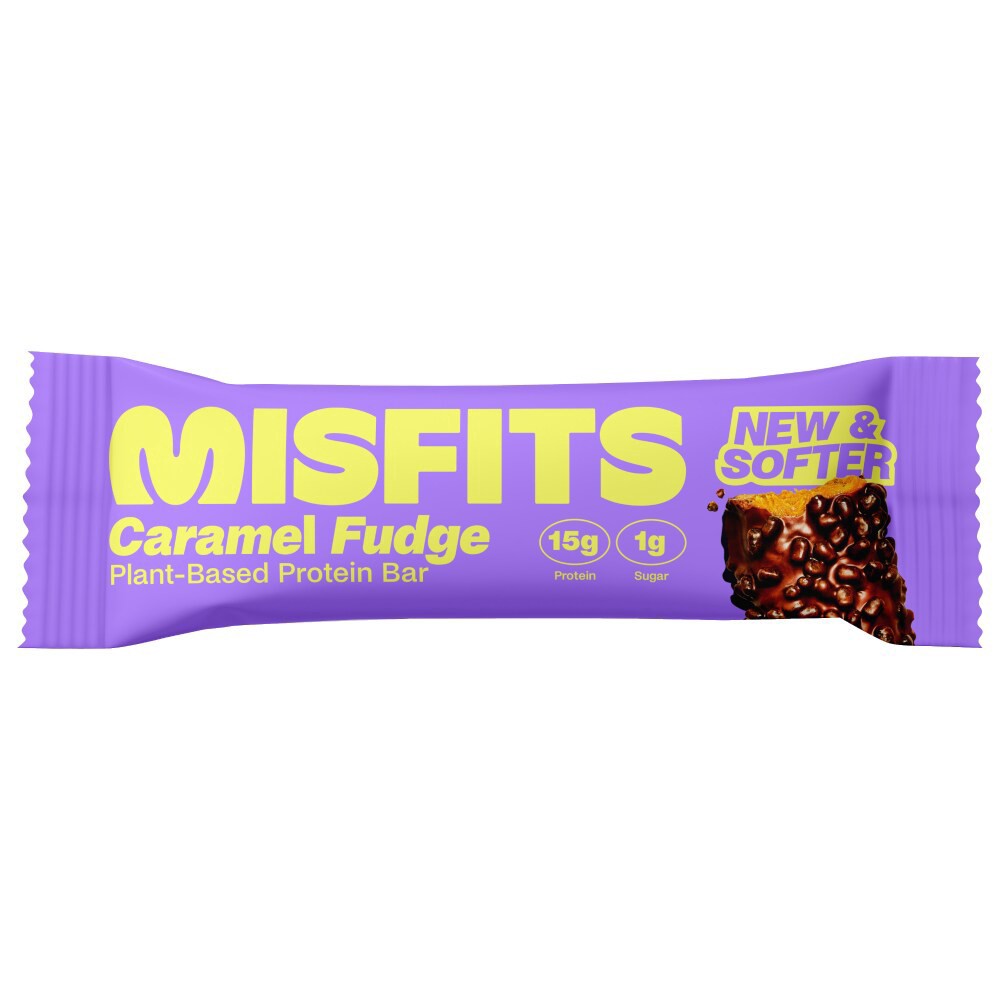 slide 1 of 1, Misfits Plant-Based Caramel Fudge Flavored Protein Bar 1.8 oz, 1.8 oz