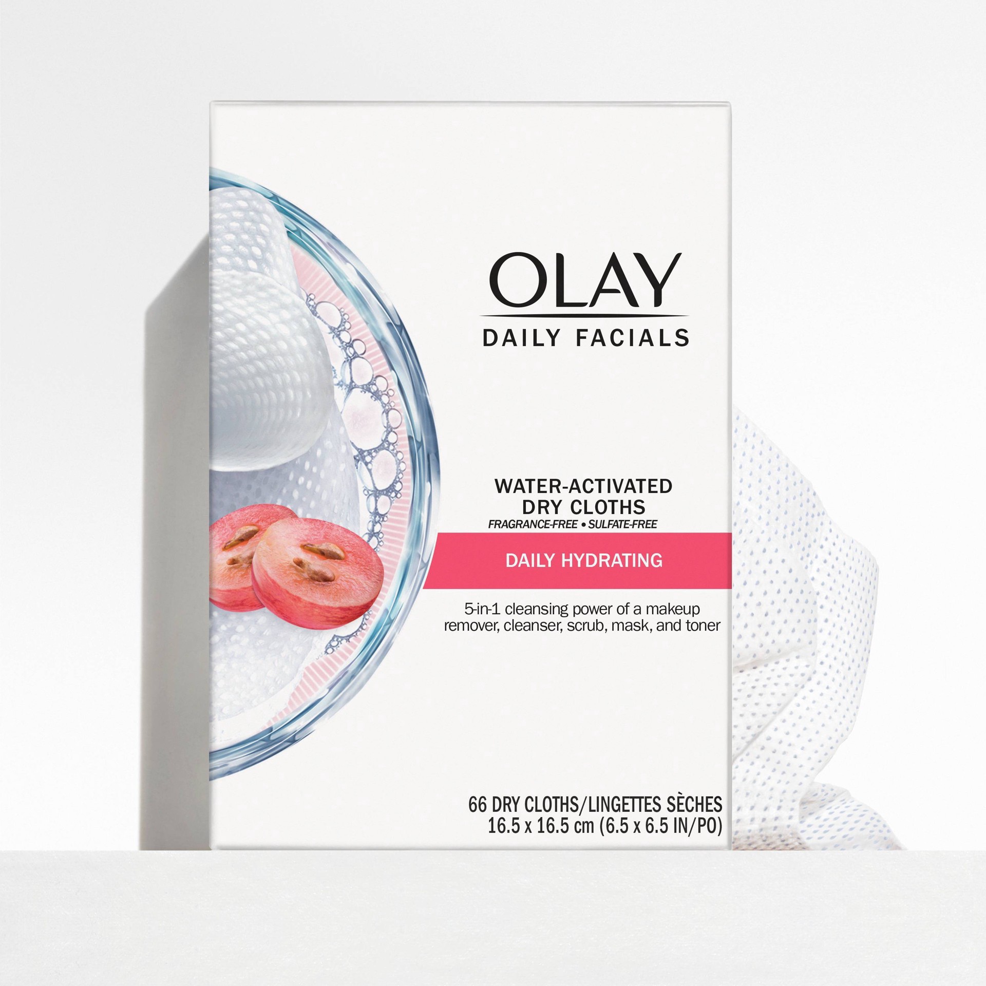 slide 3 of 7, Olay Daily Facials Hydrating Cleansing Cloths - Scented - 66ct, 66 ct