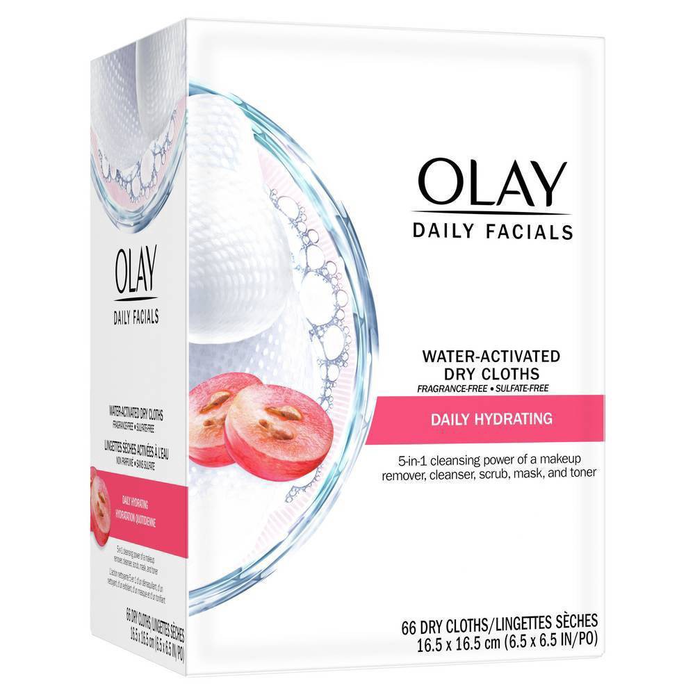 slide 5 of 7, Olay Daily Facials Hydrating Cleansing Cloths - Scented - 66ct, 66 ct