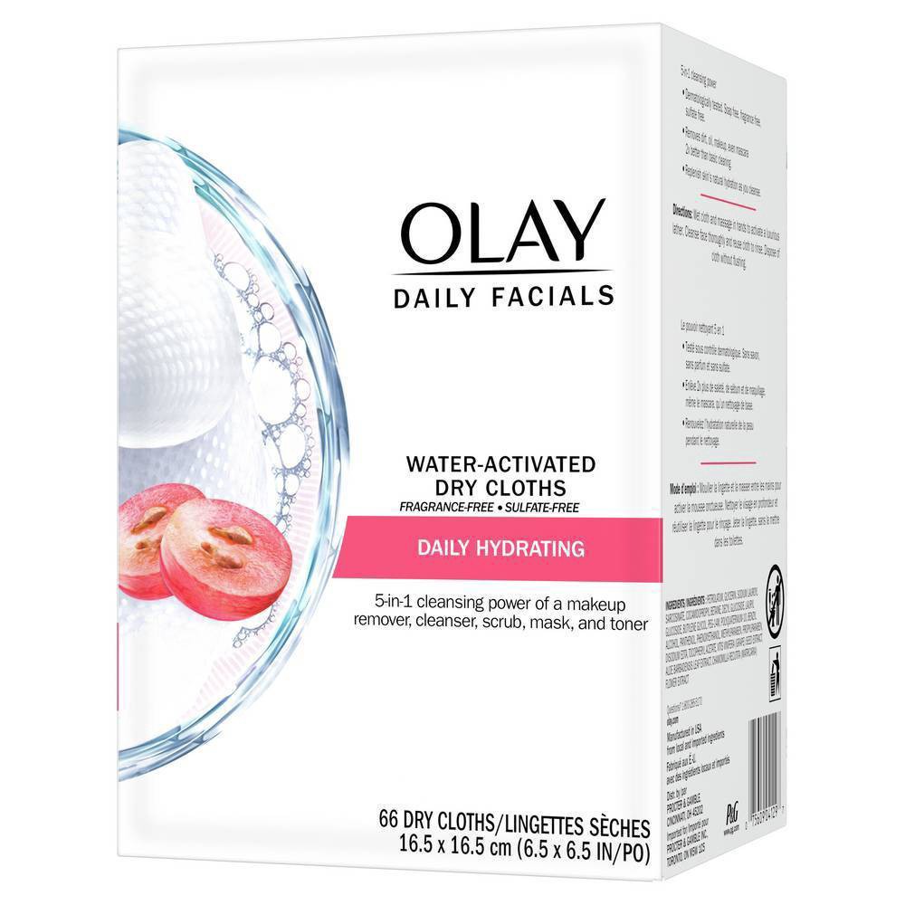 slide 6 of 7, Olay Daily Facials Hydrating Cleansing Cloths - Scented - 66ct, 66 ct
