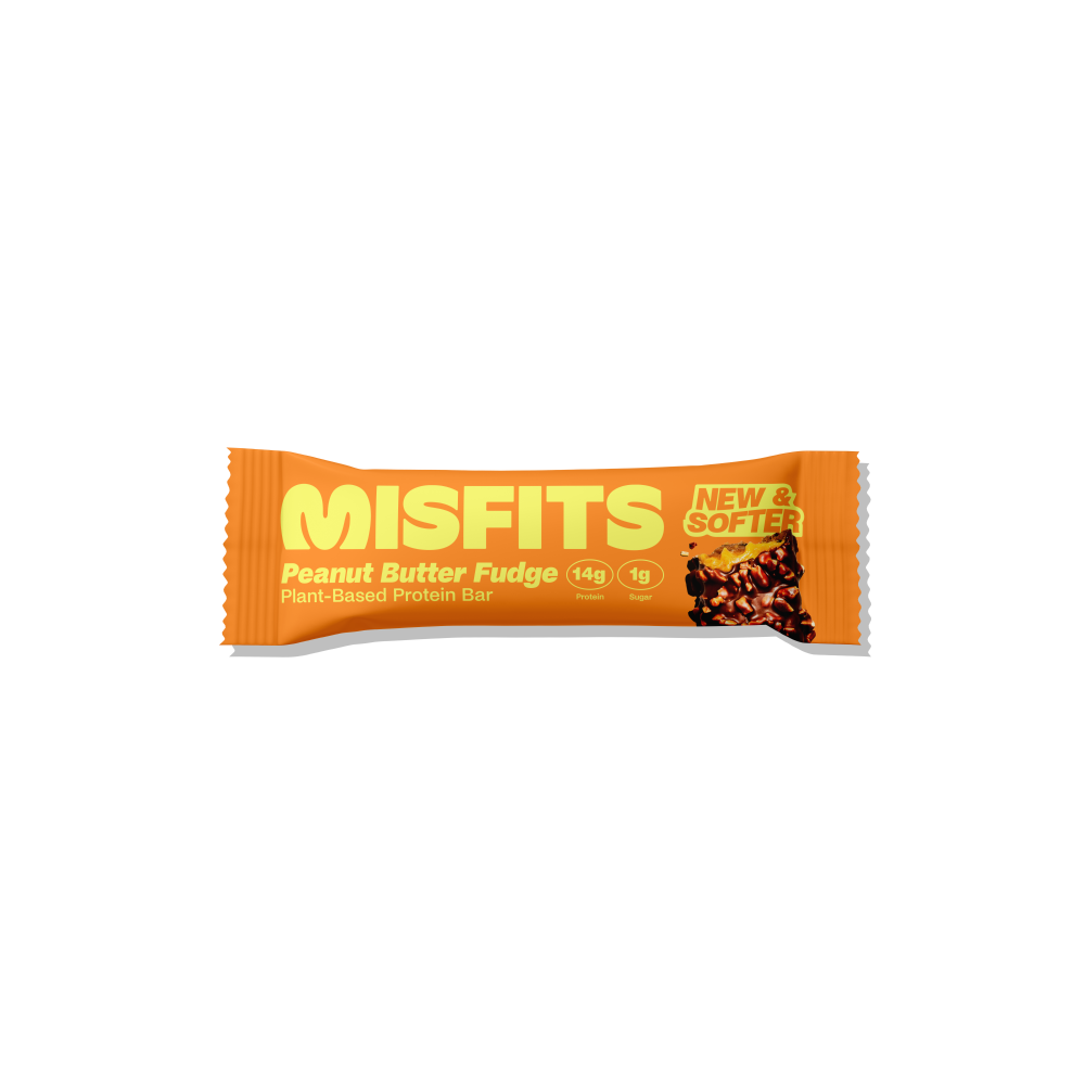 slide 1 of 1, Misfits Plant-Based Peanut Butter Fudge Flavored Protein Bar 1.8 oz, 1.8 oz